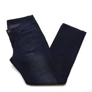 Gap 1969 Dark Wash Distressed Straight Leg Jeans, Women's 8 Blue
